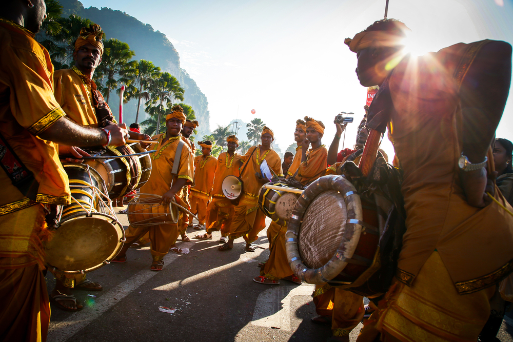 Traditional drum brigade - thaipusam