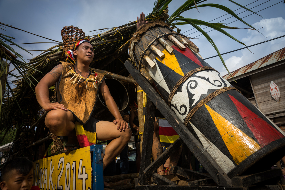 bidayuh musician during gawai sarawak