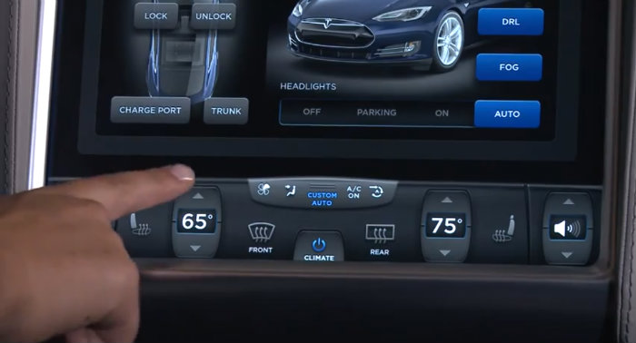 Tesla Touchscreen Climate Control