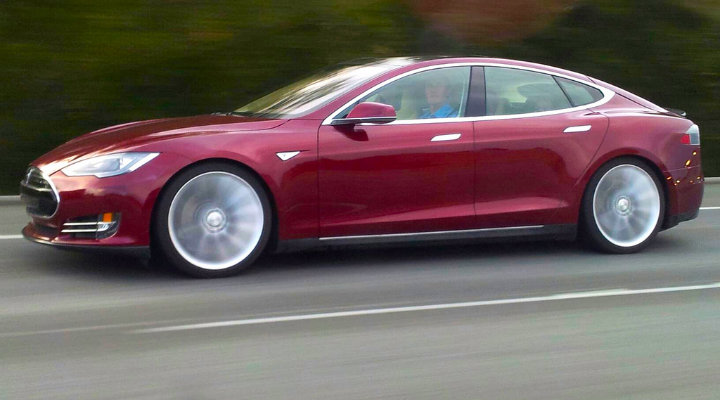 Tesla Model S Being Driven