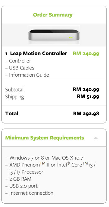 Leap Motion Cost in Malaysia