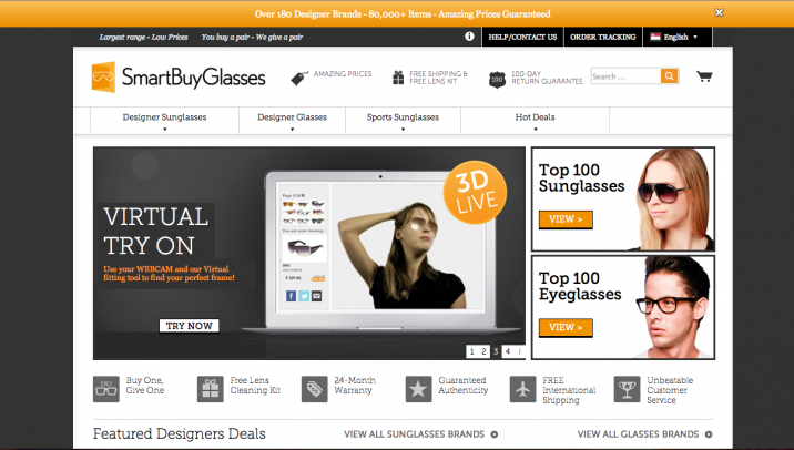 SmartBuyGlasses Screenshot