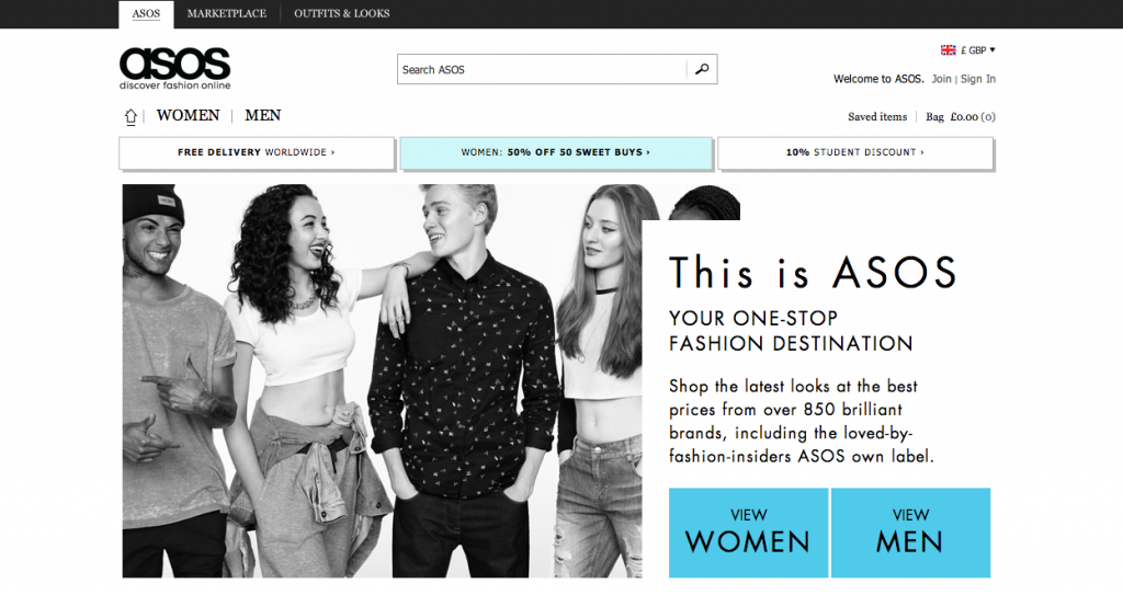 Asos Home Page