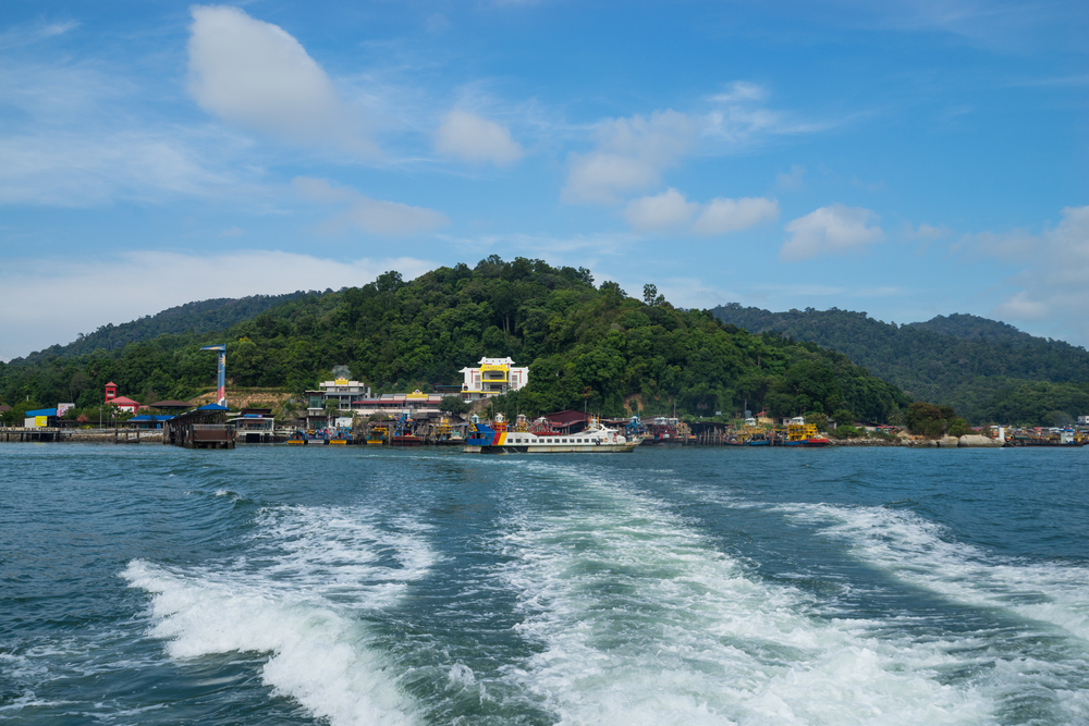 view of pangkor island from ferry