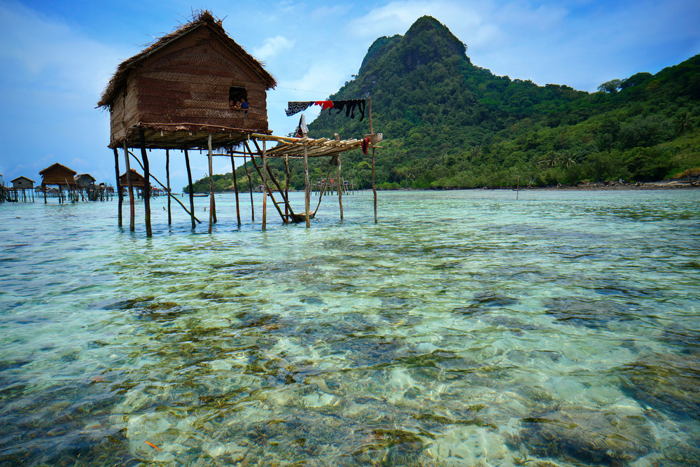 House on stilts at around Mabul Island in Sabah