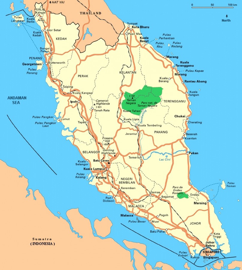 malaysia map tourism