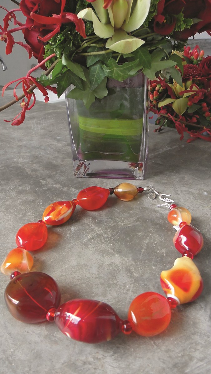 Ruby BabeMurano glass necklace by TRINA TYGRETT