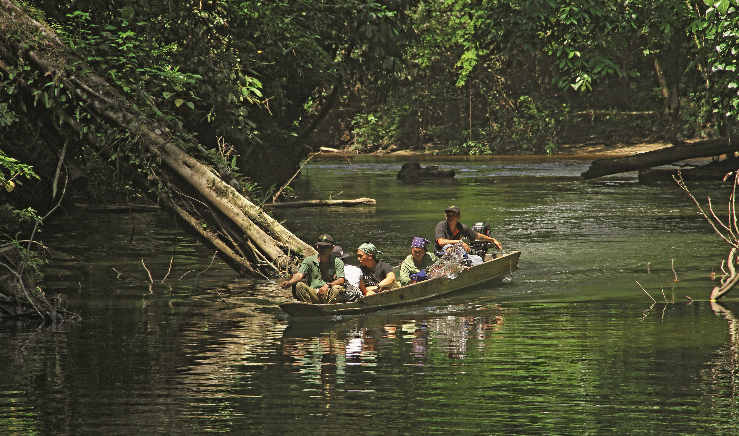 MAL7741 Boat on river Mulu