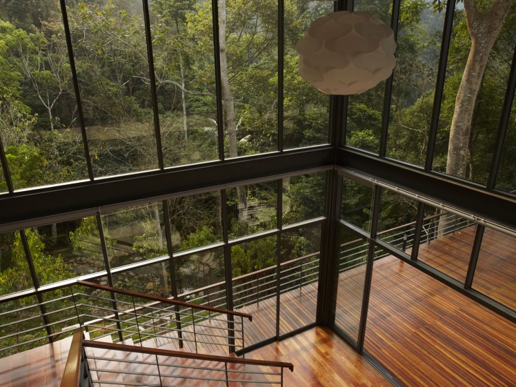 High ceilings with full-height windows