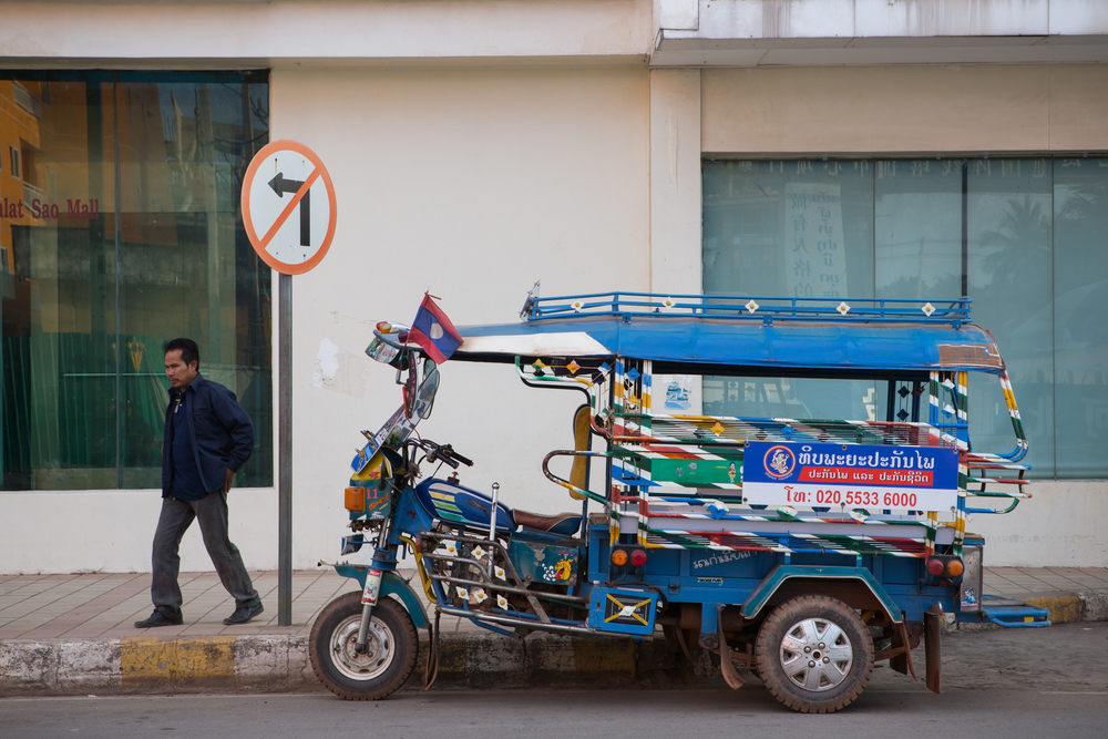 laos motortricycle at vientiane