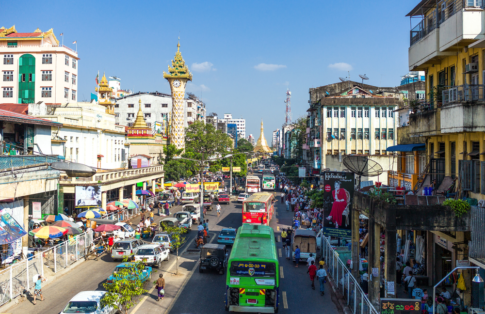 yangon traffic - myanmar