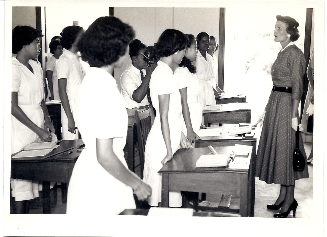 11. Mrs Nixon at Methodist Girls' School, Young Road, Kuala Lumpur.