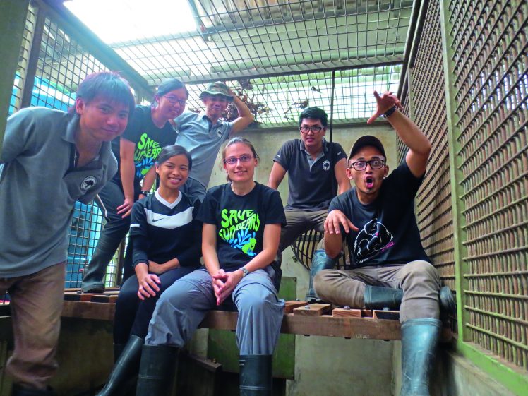 The BSBCC and APE Malaysia team sitting on newly contructed resting platform