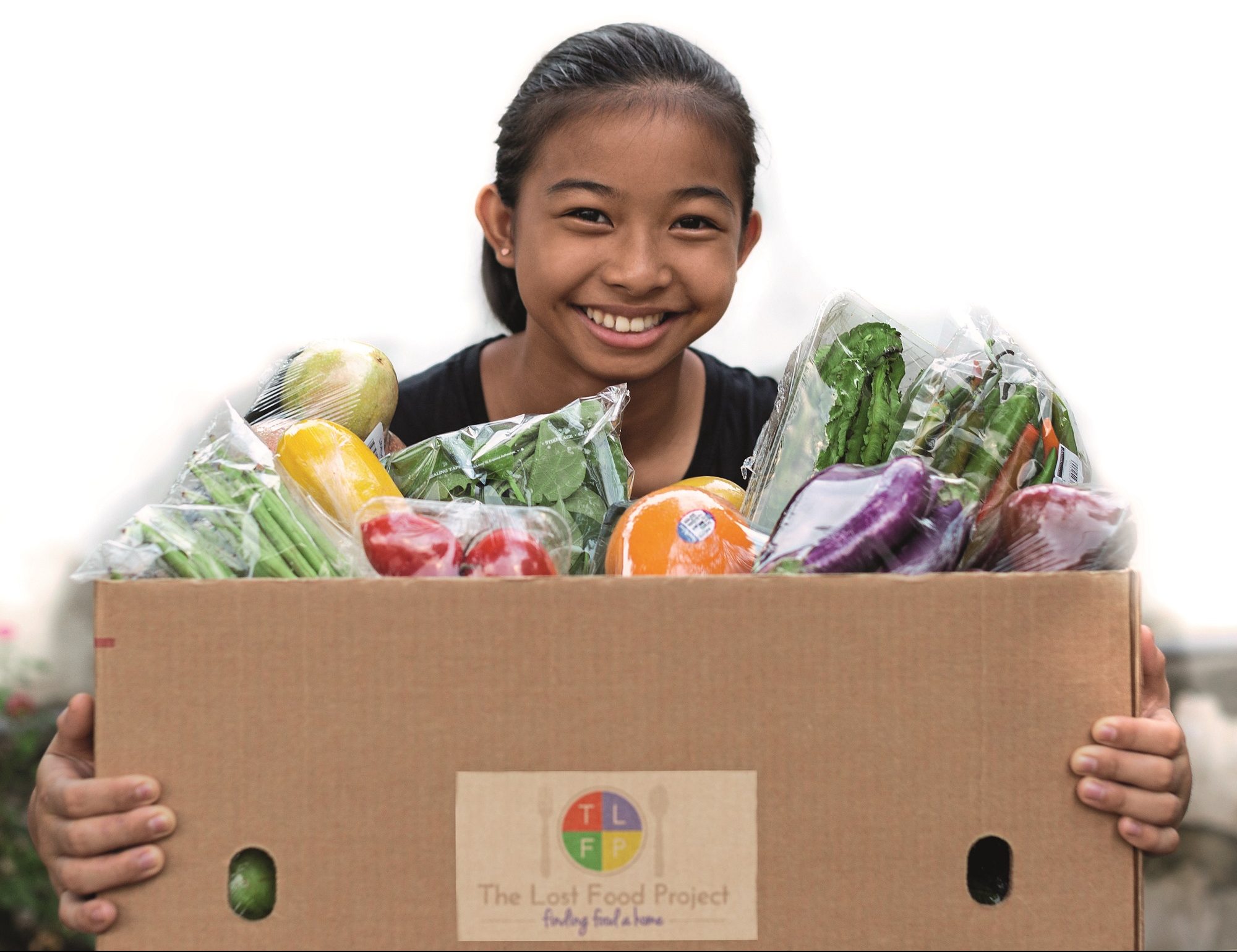 girl with box lost food