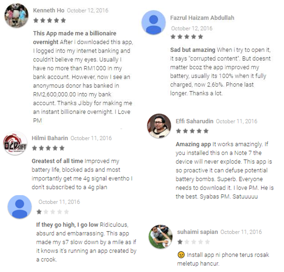 Here are some of the funniest reviews of PM Najib Razak's Here are some of the funniest reviews of PM Najib Razak's
