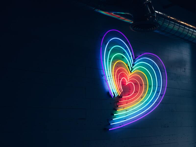 lgbtq neon heart light